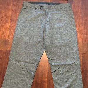 Wool slim fit grey dress pants
